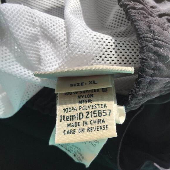 L.L. Bean  Black Swim Trunk Shorts with Pocket Men's Size XL - Picture 6 of 8